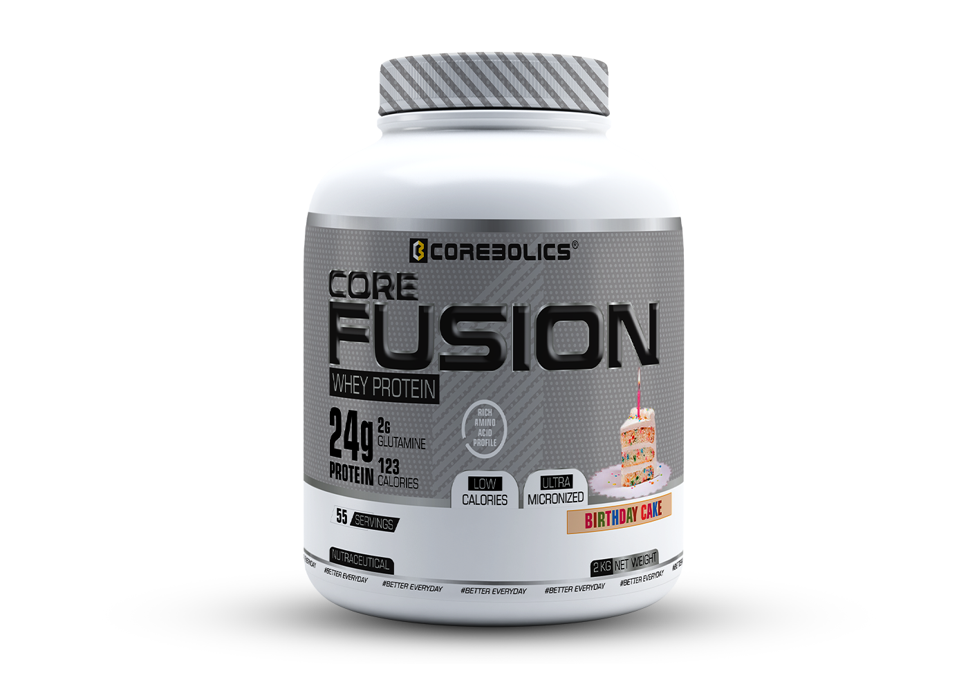 COREBOLICS CORE FUSION WHEY PROTEIN ( 2KG , 55 SERVINGS ) FREE T-Shirt