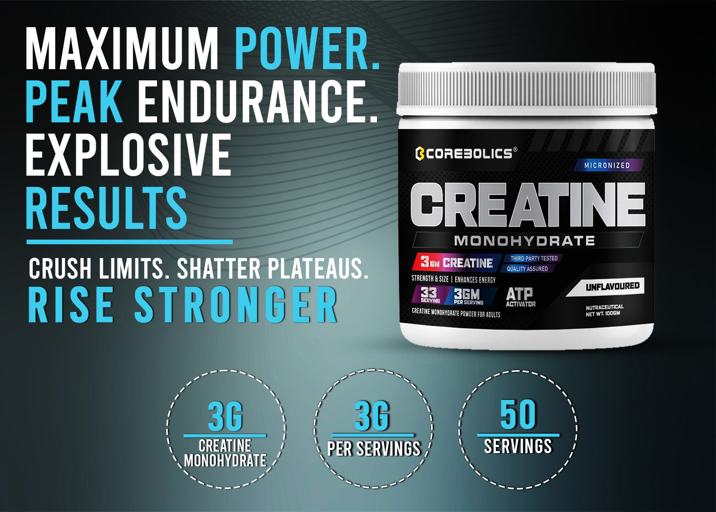Corebolics creatine monohydrate 100gm