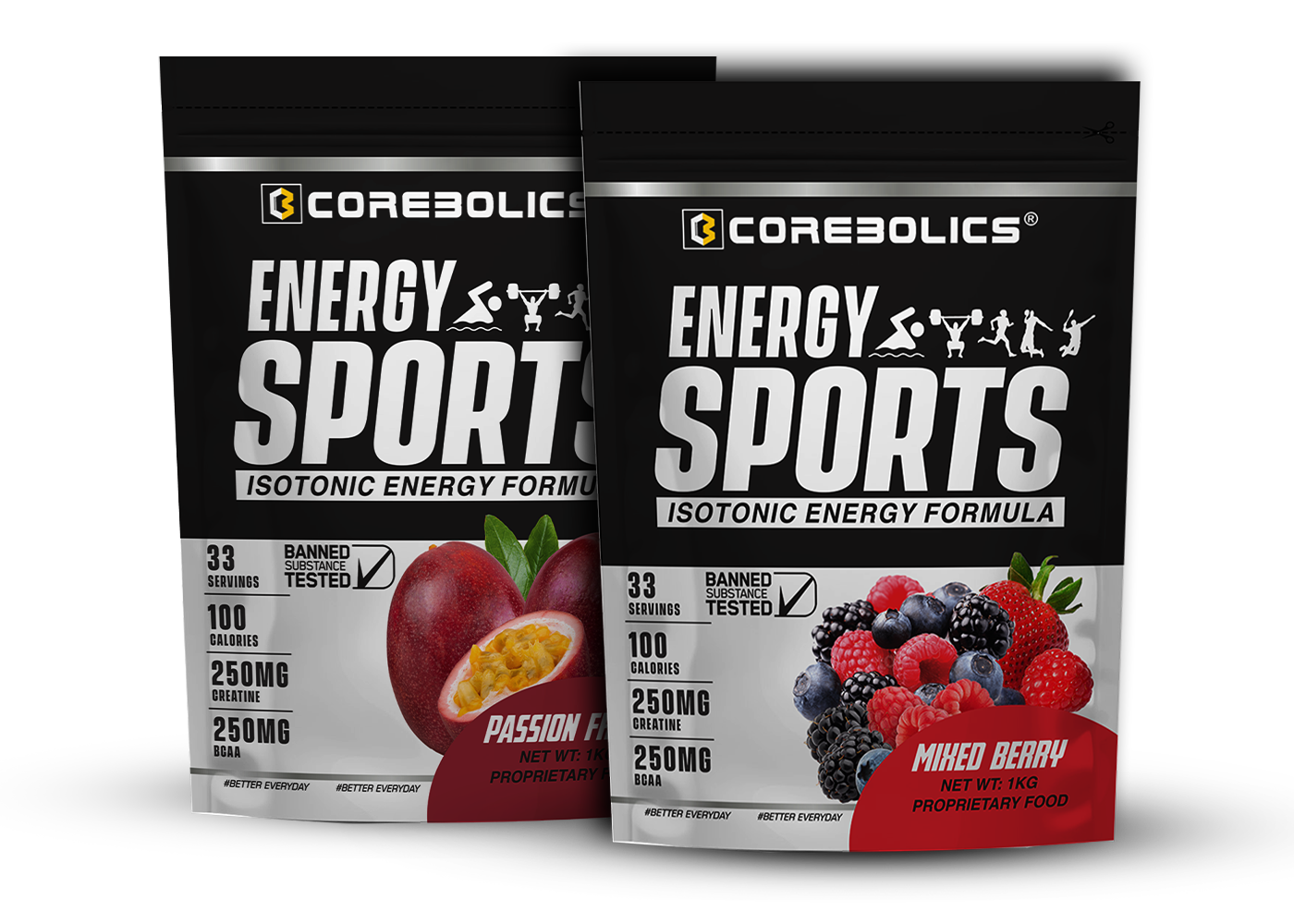 Corebolics energy sports 1kg mixed berry flavor