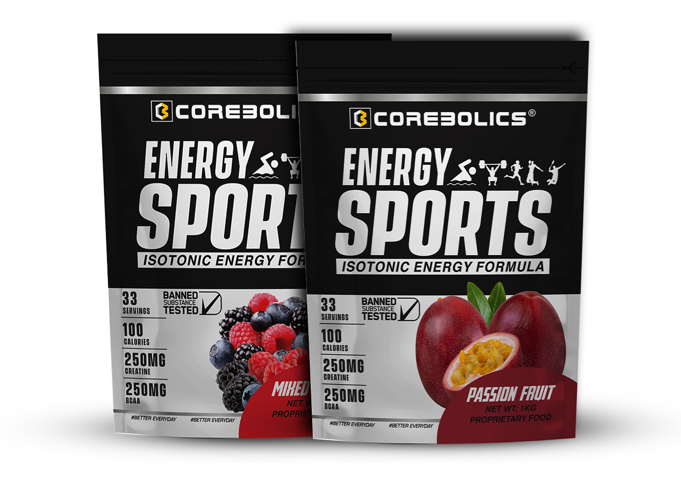 Corebolics energy sports 1kg passion fruit flavor