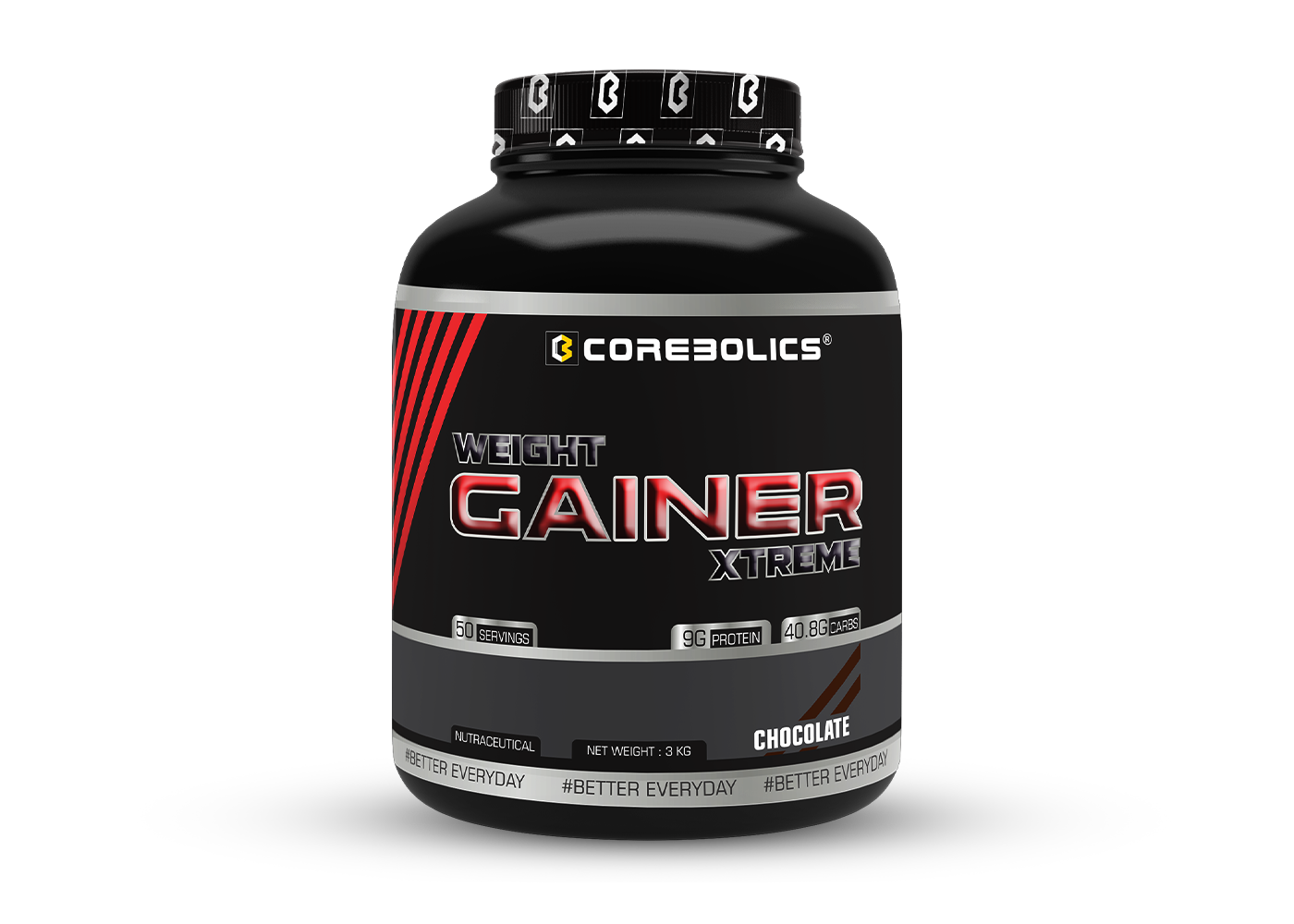 Corebolics Weight Gainer Xtreme ( Chocolate, 3 kg, 50 Servings ) FREE SAMPLES | PROTEIN BAR