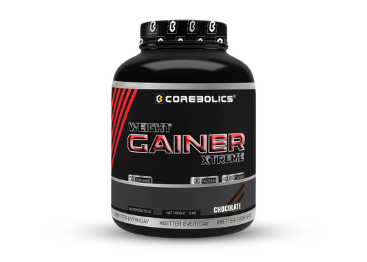 Corebolics Weight Gainer Xtreme ( Chocolate, 3 kg, 50 Servings ) FREE SAMPLES | PROTEIN BAR