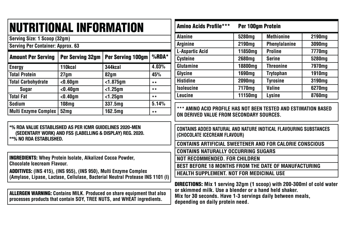 Corebolics Isolean 100% Whey Protein Isolate ( 2 kg, 63 Servings ) + FREE Samples And Protein Bar