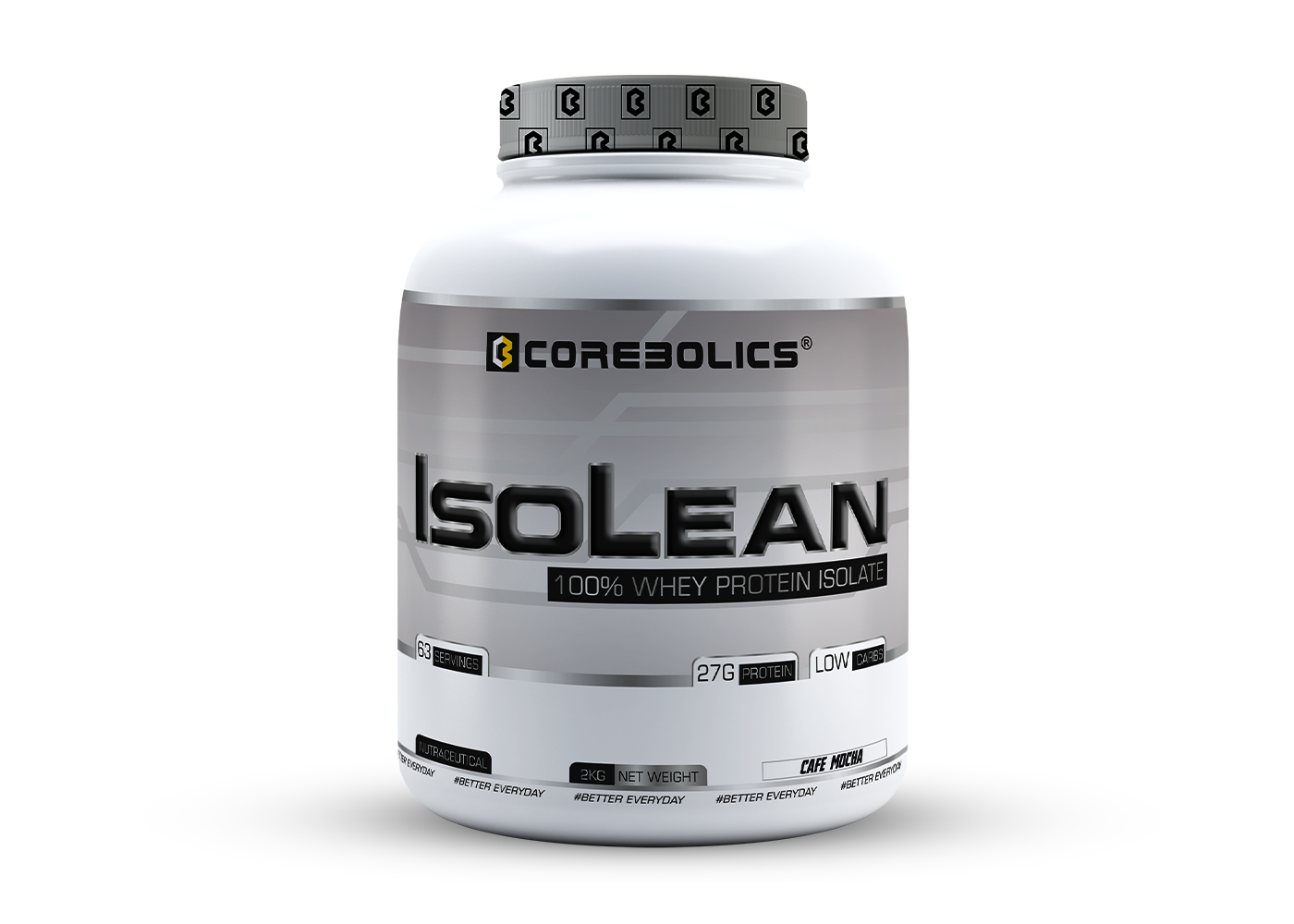 Corebolics Isolean 100% Whey Protein Isolate ( 2 kg, 63 Servings ) + FREE Samples And Protein Bar