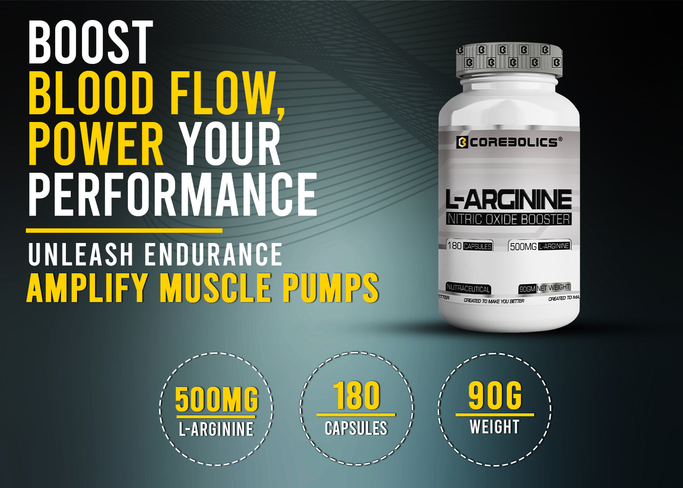 Corebolics L-Arginine (Nitric Oxide Booster)