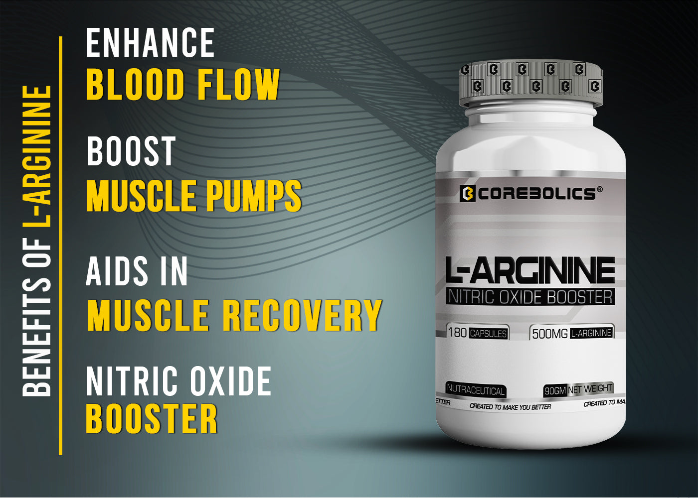 Corebolics L-Arginine (Nitric Oxide Booster)