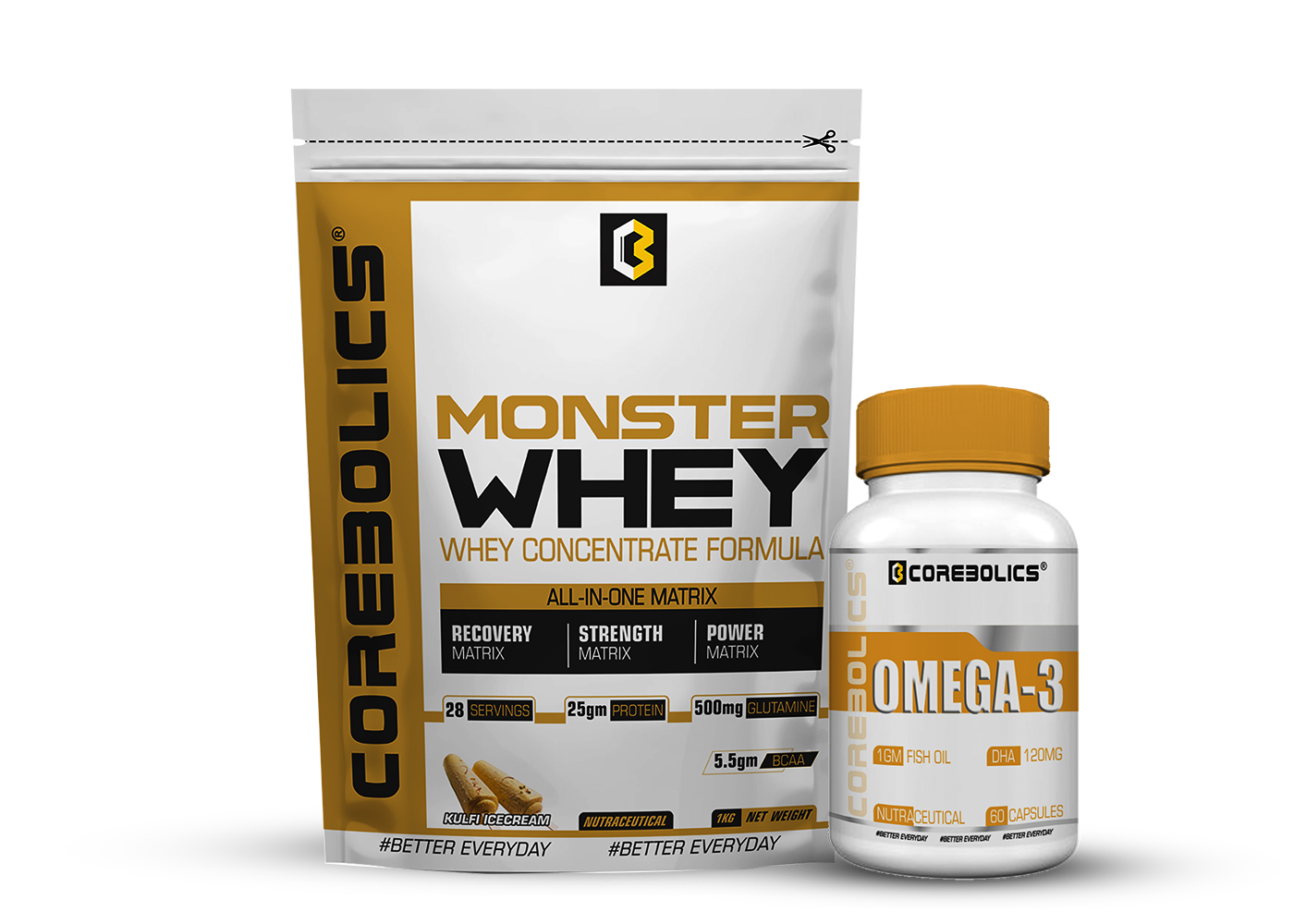 Corebolics Monster 1kg omega-3 kulfi