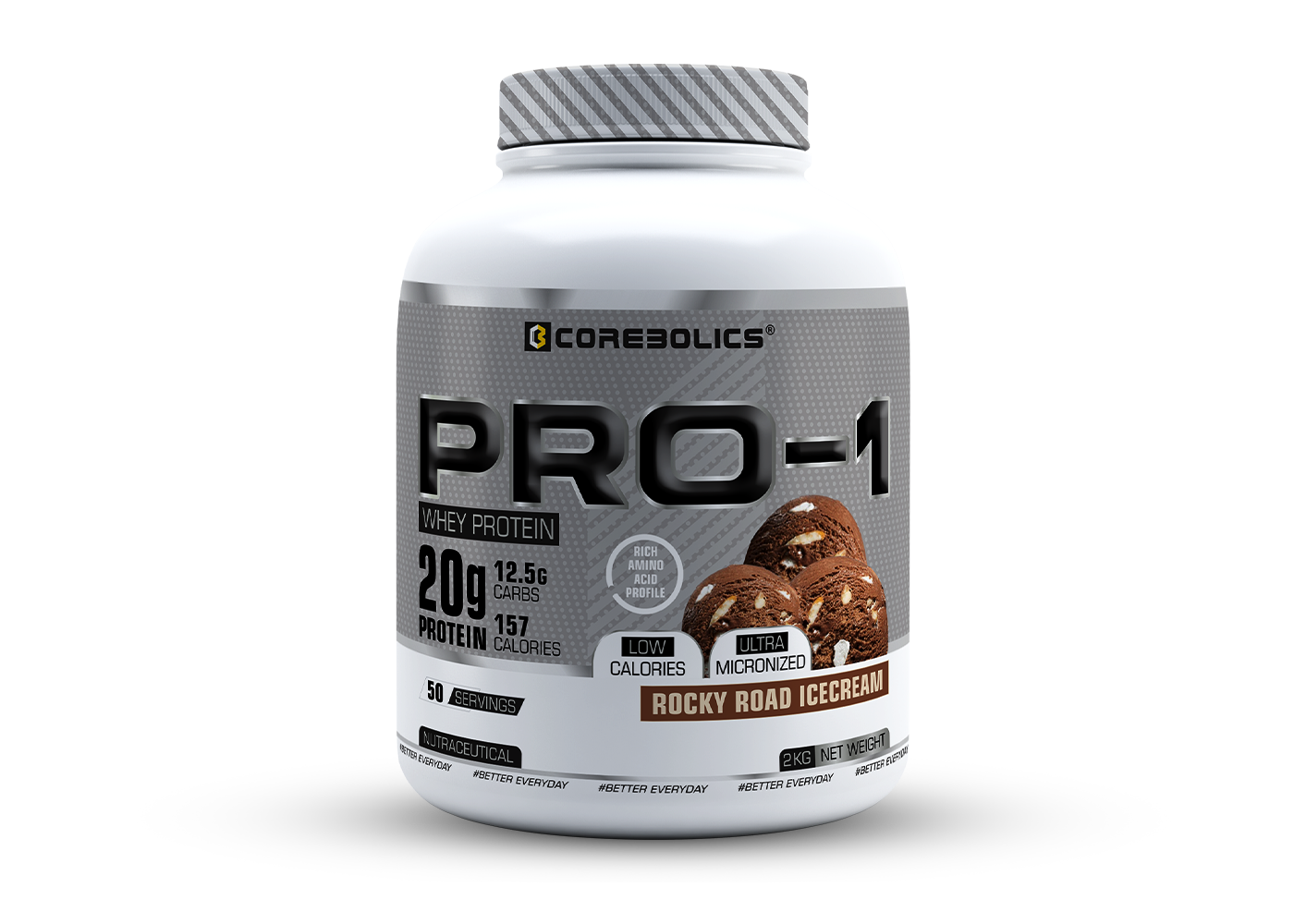 pro-1 whey protein rocky road icecream