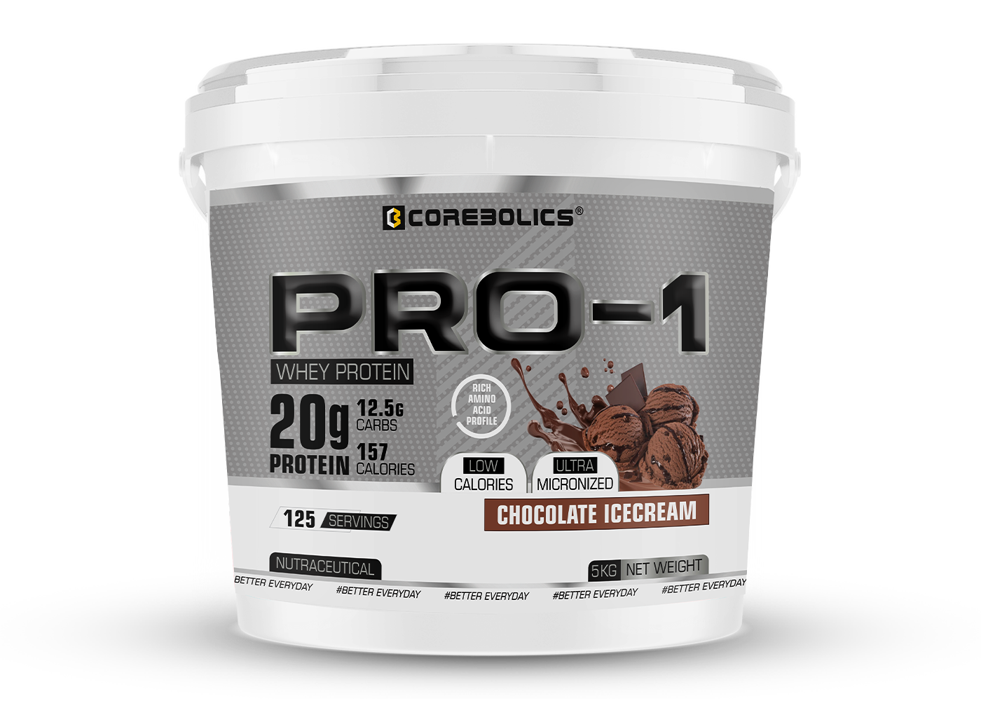 Corebolics Pro-1 Whey Protein ( 5kg, 125 Serving ) + FREE GYM BAG And SHAKER
