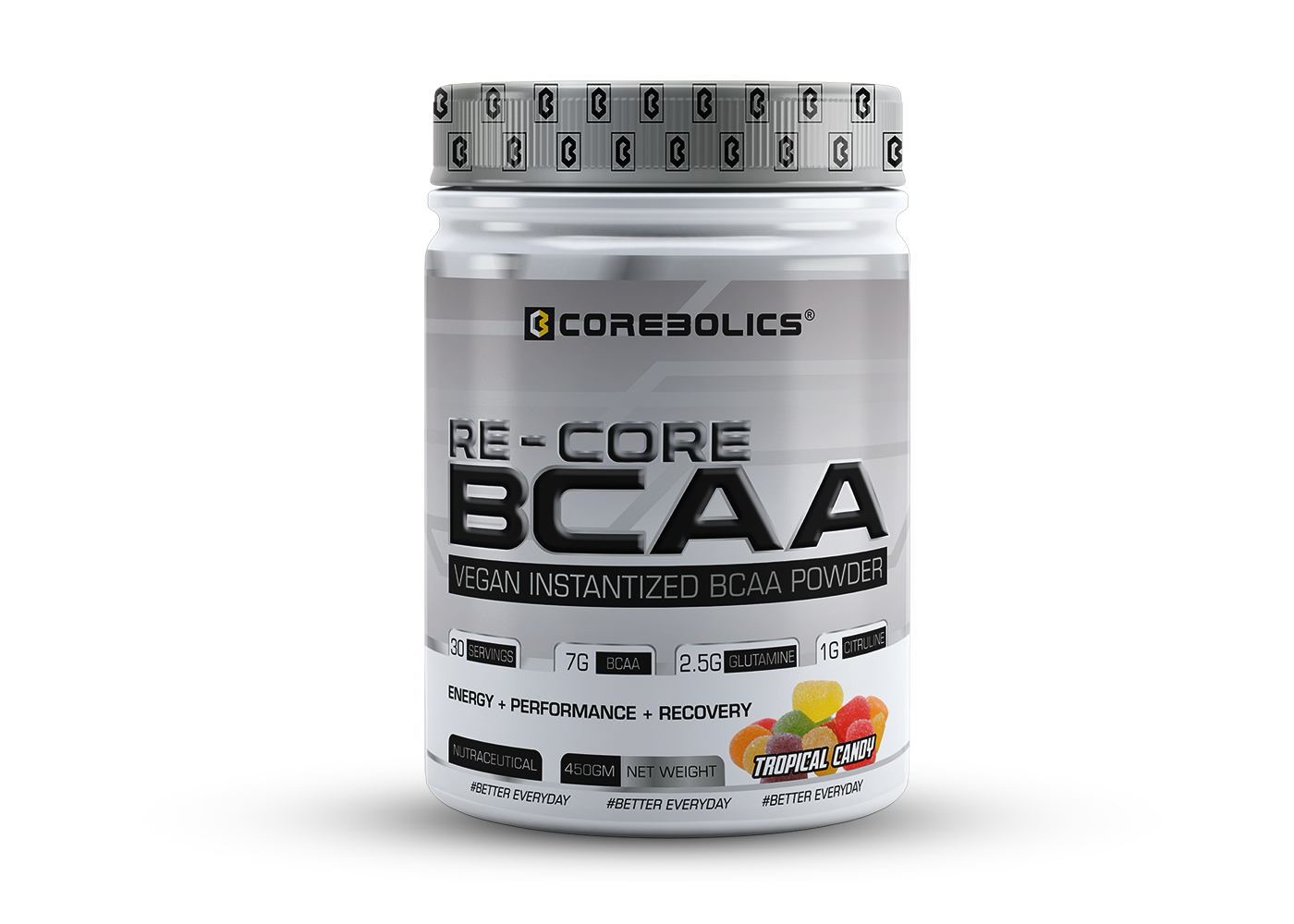 Corebolics Re-Core BCAA(450 gm, 30 Servings)