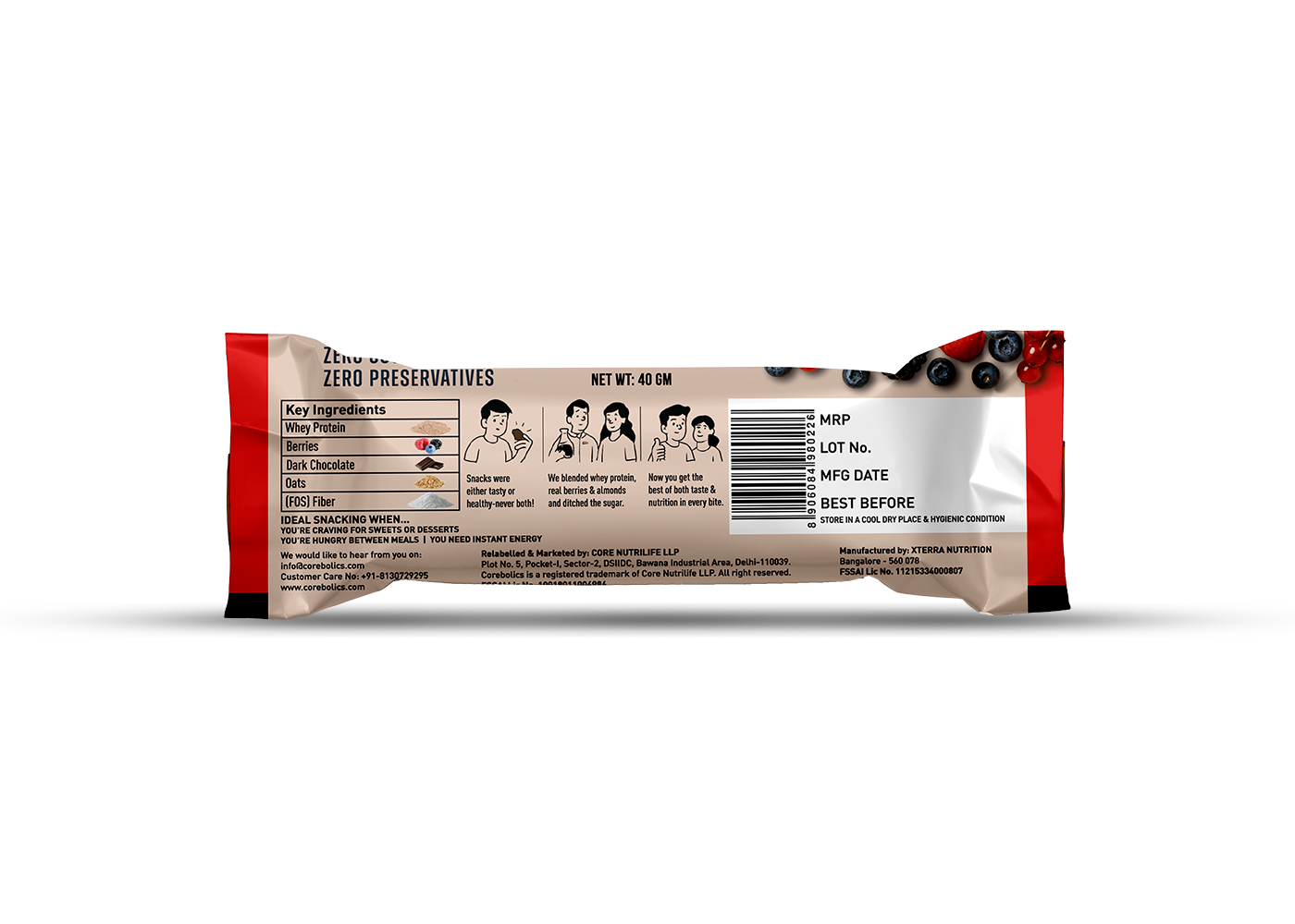 Corebolics zero bar berry blast