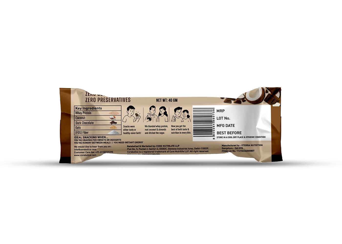 Corebolics zero bar chocolate flavor