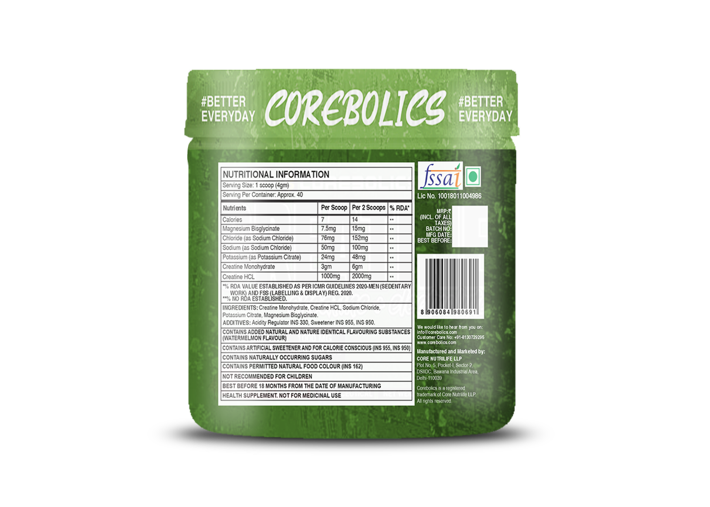 COREBOLICS CREATINE (CREATINE + ELECTROLYTE)