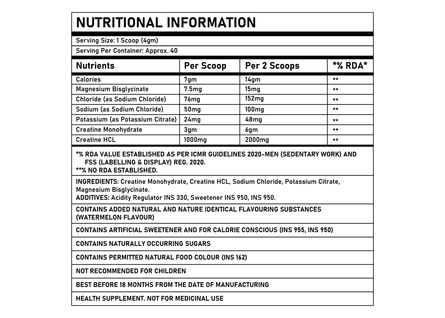 COREBOLICS CREATINE (CREATINE + ELECTROLYTE)