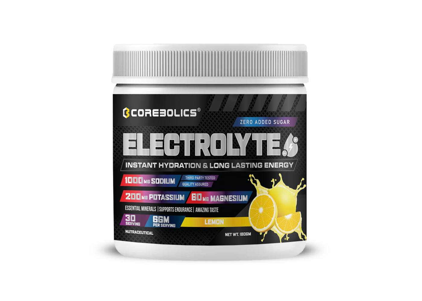 Corebolics electrolyte 180gm lemon flavor