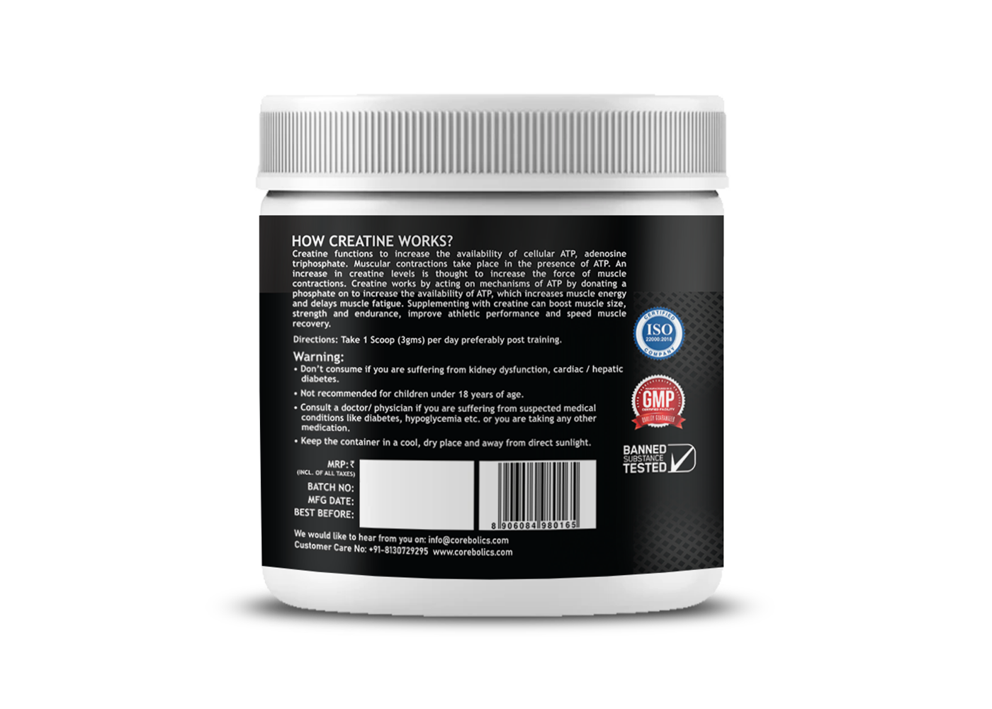 CREATINE MONOHYDRATE (100 GM, 33 SERVINGS)