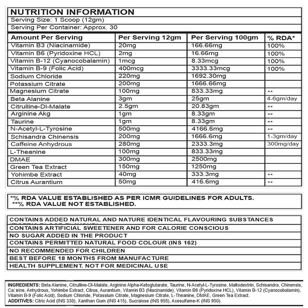 Corebolics Xplode Pre Workout Formula(360 gm, 30 Servings)