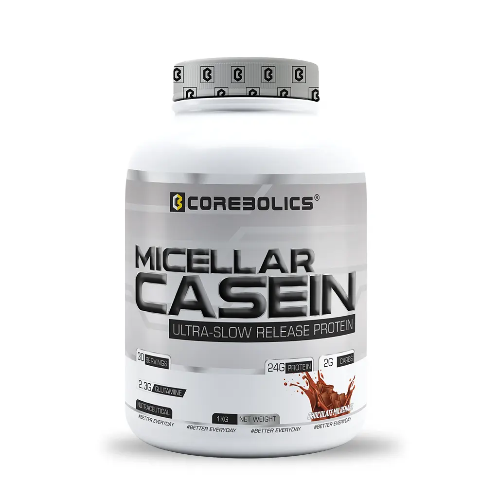 Corebolics Micellar Casein Ultra-Slow Release Protein (Chocolate, 1 kg, 30 Servings)