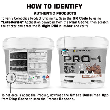 Corebolics Pro-1 Whey Protein (5 kg, 125 Serving) + FREE GYM BAG, SHAKER And T-Shirt