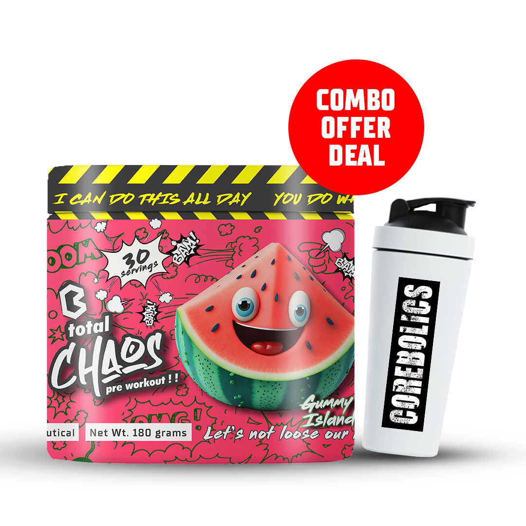 COREBOLICS TOTAL CHAOS PRE WORKOUT (30 SERVINGS) + GET 1 STEEL SHAKER