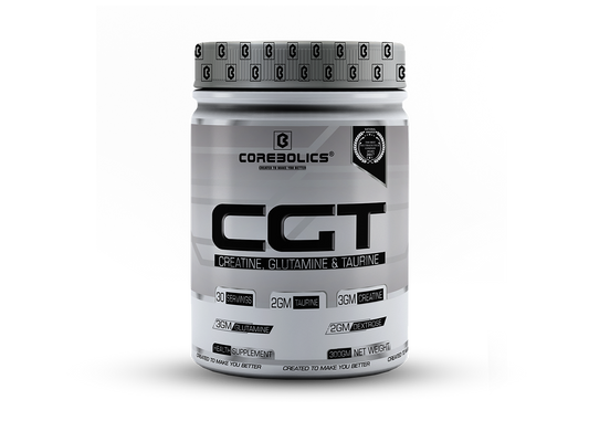 Corebolics CGT (Creatine, Glutamine & Taurine),(Unflavored, 300 gm, 30 Servings)