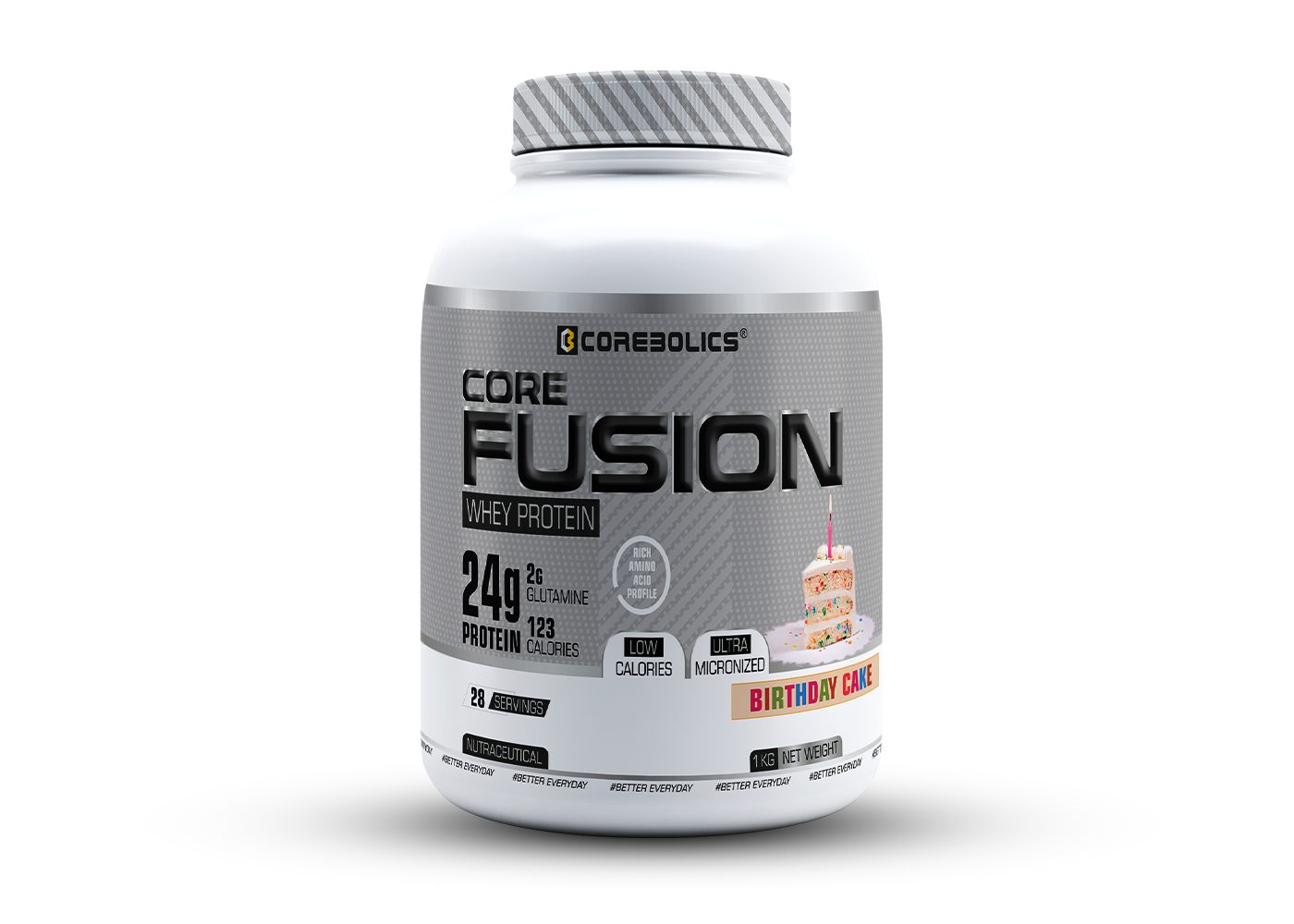 Corebolics Core Fusion Whey Protein  (1 kg, 28 Servings ) + 150g Creatine Free