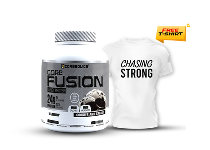 COREBOLICS CORE FUSION WHEY PROTEIN ( 2KG , 55 SERVINGS ) FREE T-Shirt