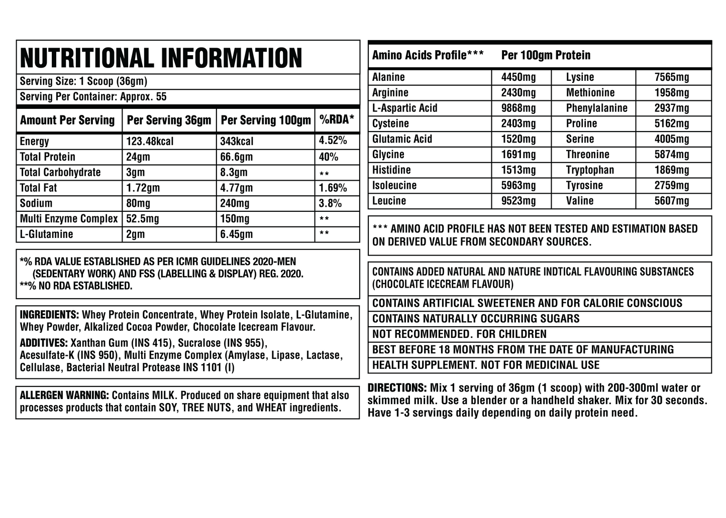 COREBOLICS CORE FUSION WHEY PROTEIN ( 2KG , 55 SERVINGS )