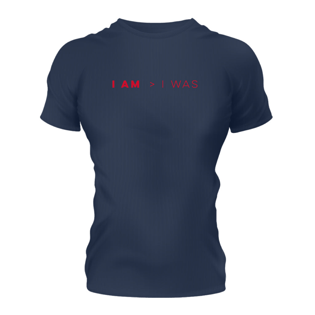 Corebolics Half Sleeve Gym T-Shirt Navy Blue (Red) Front Side