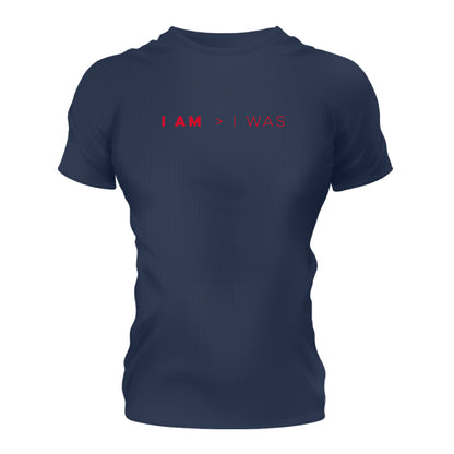 Corebolics Half Sleeve Gym T-Shirt Navy Blue (Red) Front Side