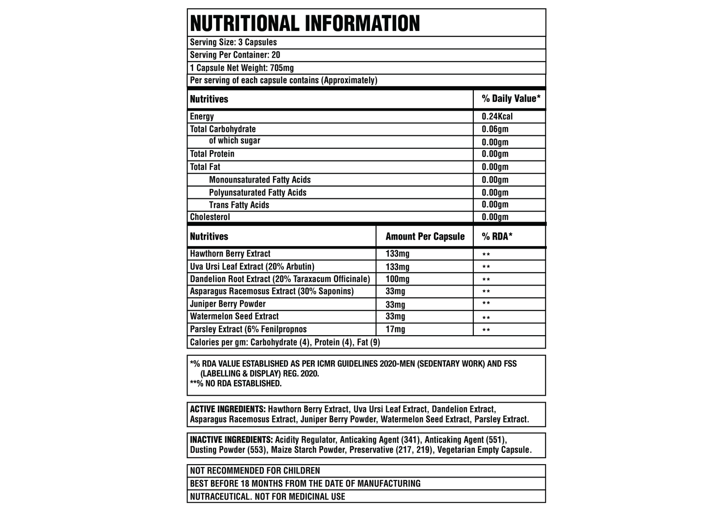 Corebolics Dry (Natural Diuretic Formula)