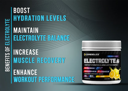 Corebolics electrolyte 180gm lemon flavor