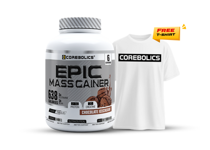 Corebolics Epic Mass Gainer (1 kg, 18 Servings) + T-Shirt free