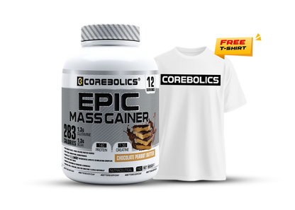 Corebolics Epic Mass Gainer (1 kg, 18 Servings) + T-Shirt free