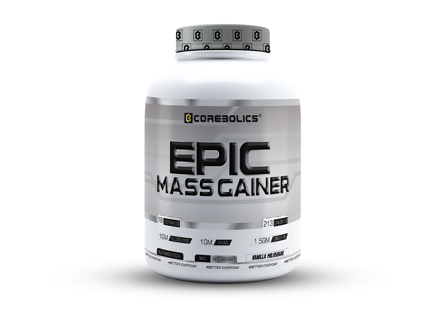 Corebolics Epic Mass Gainer (1 kg, 18 Servings) + T-Shirt free