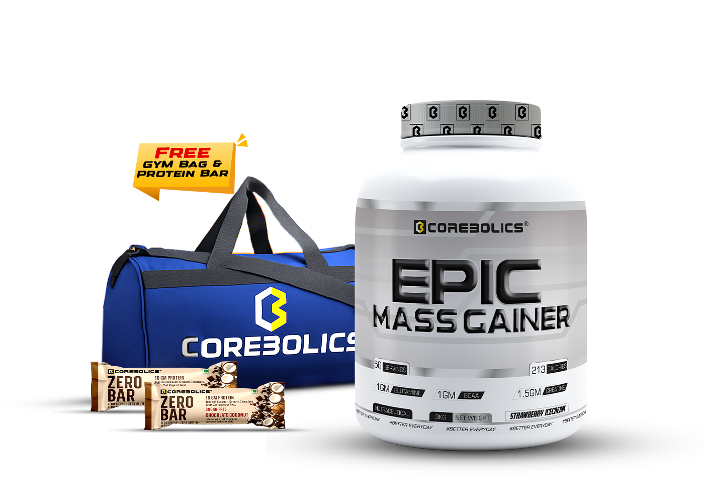 Epic mass gainer 3kg strawberry icecream