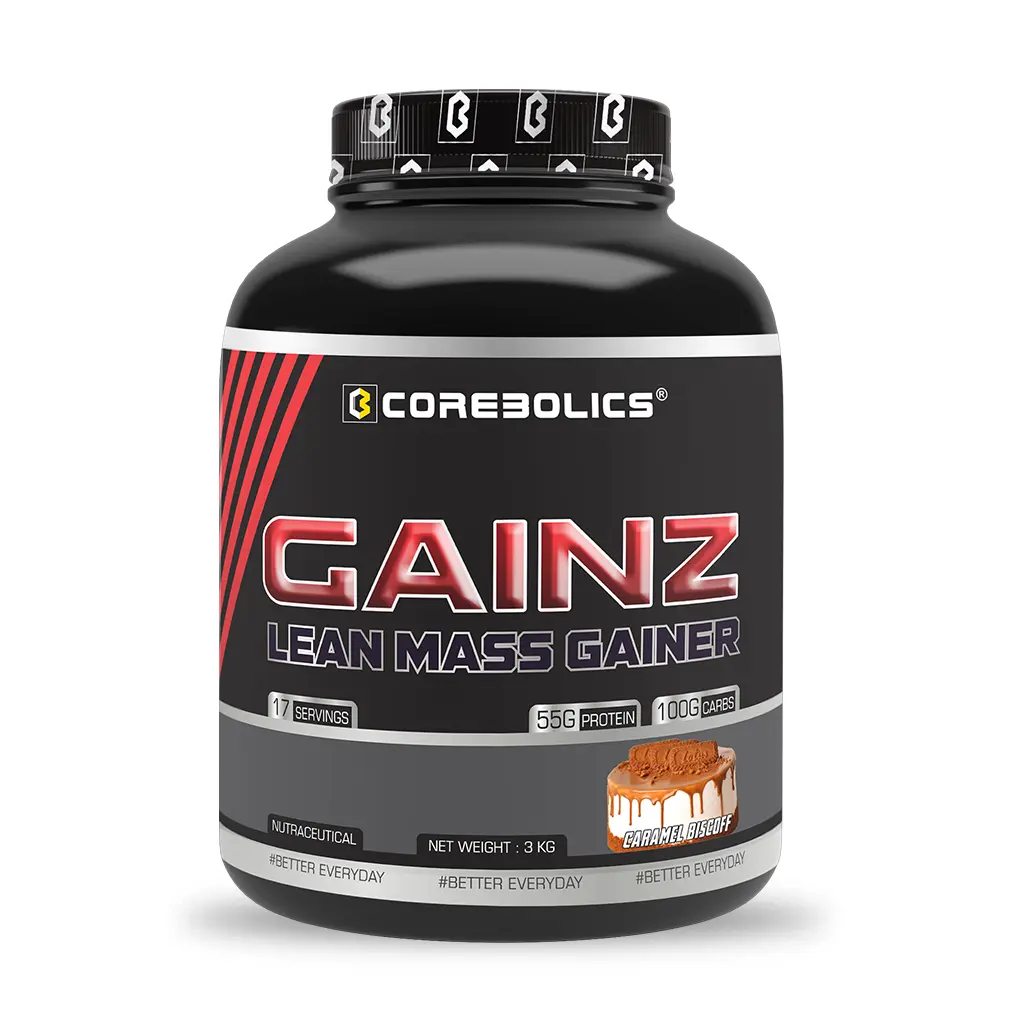 Corebolics Gainz -Lean Mass Gainer (3 kg, 17 Servings)