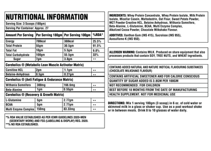 Corebolics Gainz - Lean Mass Gainer (5 kg, 27 Servings)  + FREE GYM BAG