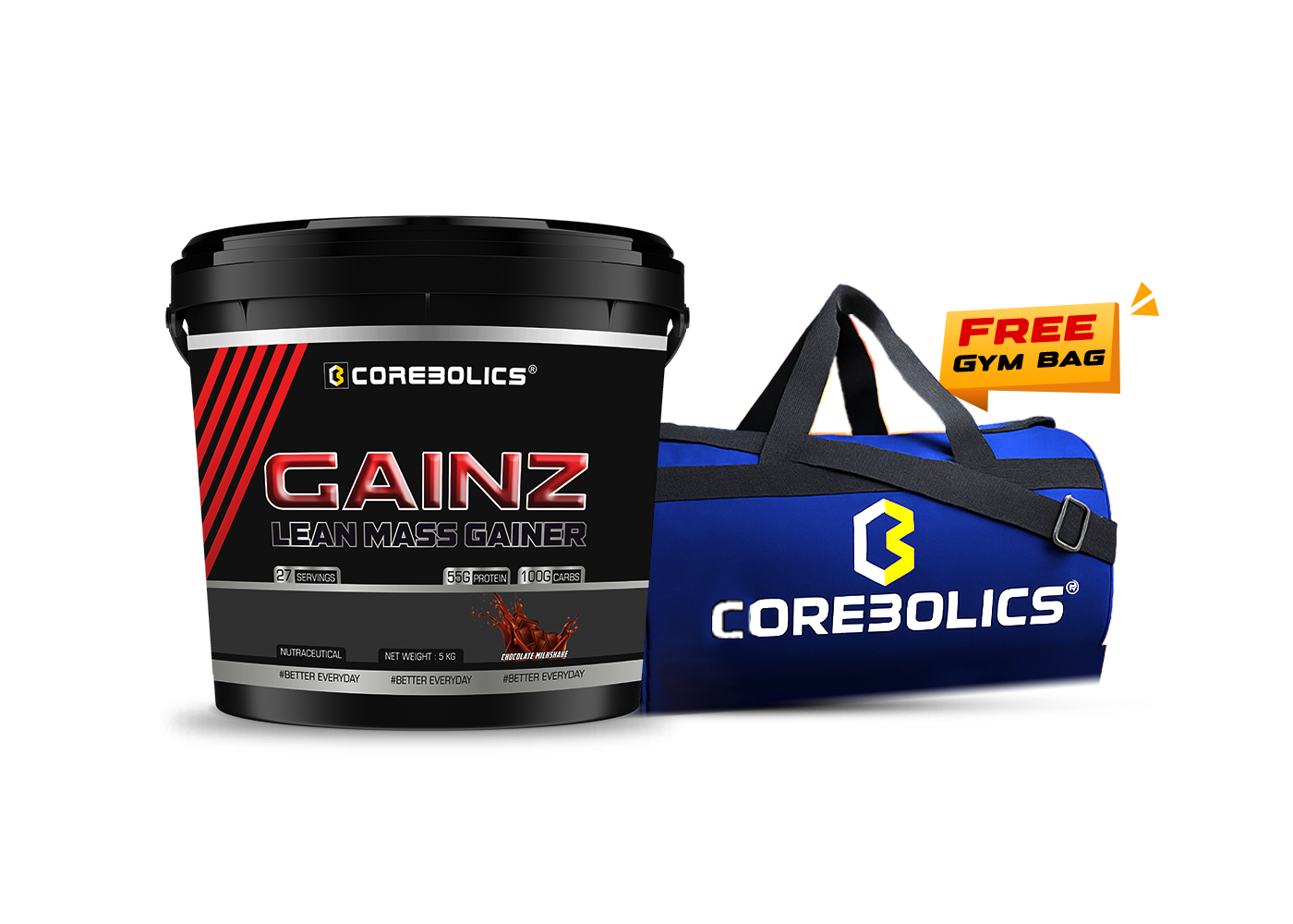 Corebolics gainz 5kg free gym bag