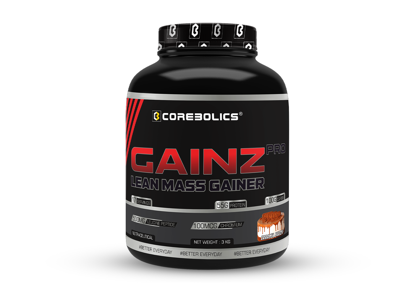 Corebolics Gainz Pro-Lean Mass Gainer (3 kg, 17 Servings)