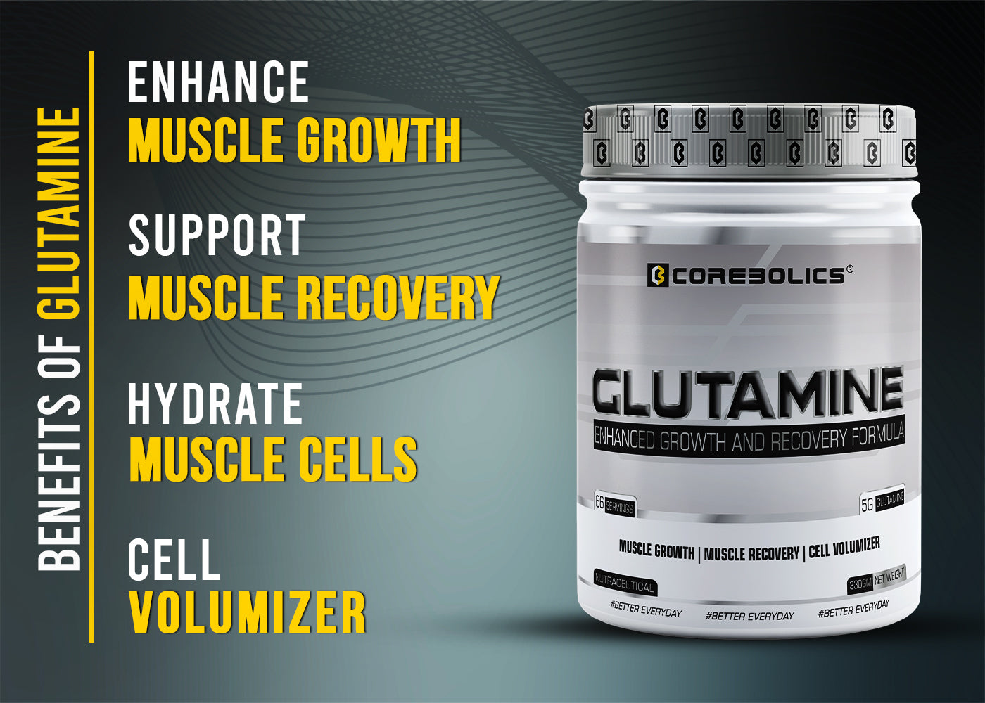 carnitine core l glutamine Glutamine - 330 GM