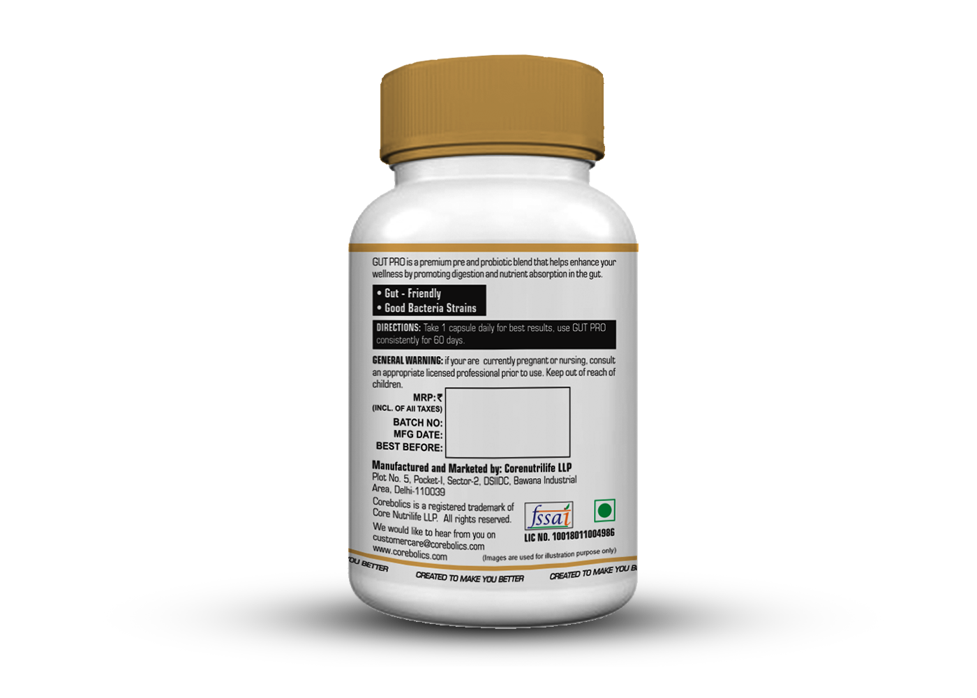 Corebolics Gut Pro –  Pre+Probiotics Formula