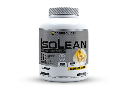 Corebolics Isolean 100% Whey Protein Isolate ( 2 kg, 63 Servings ) + FREE  Samples And Protein Bar