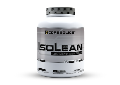 Corebolics Isolean 100% Whey Protein Isolate ( 2 kg, 63 Servings ) + FREE  Samples And Protein Bar