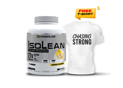Corebolics Isolean 100% Whey Protein Isolate ( 2 kg, 63 Servings ) + FREE  Samples And Protein Bar