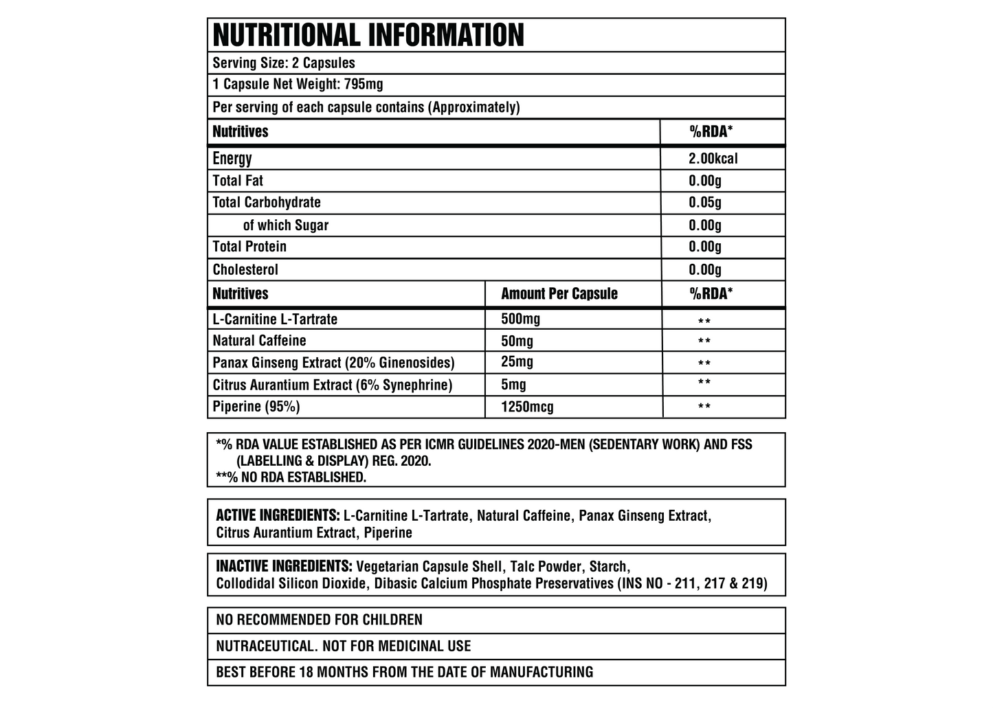 Corebolics L-Carnitine Energy And Recovery Catalyst