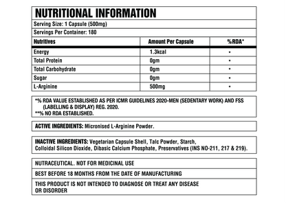 Corebolics L-Arginine (Nitric Oxide Booster)