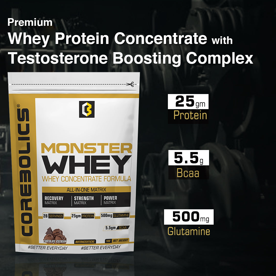 Corebolics Monster Whey - Whey Concentrate Formula 1 kg - 28 Servings