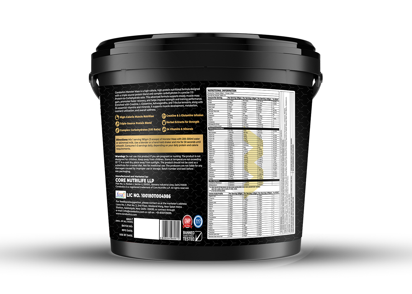 Corebolics Monster Mass 5kg kesar kulfi