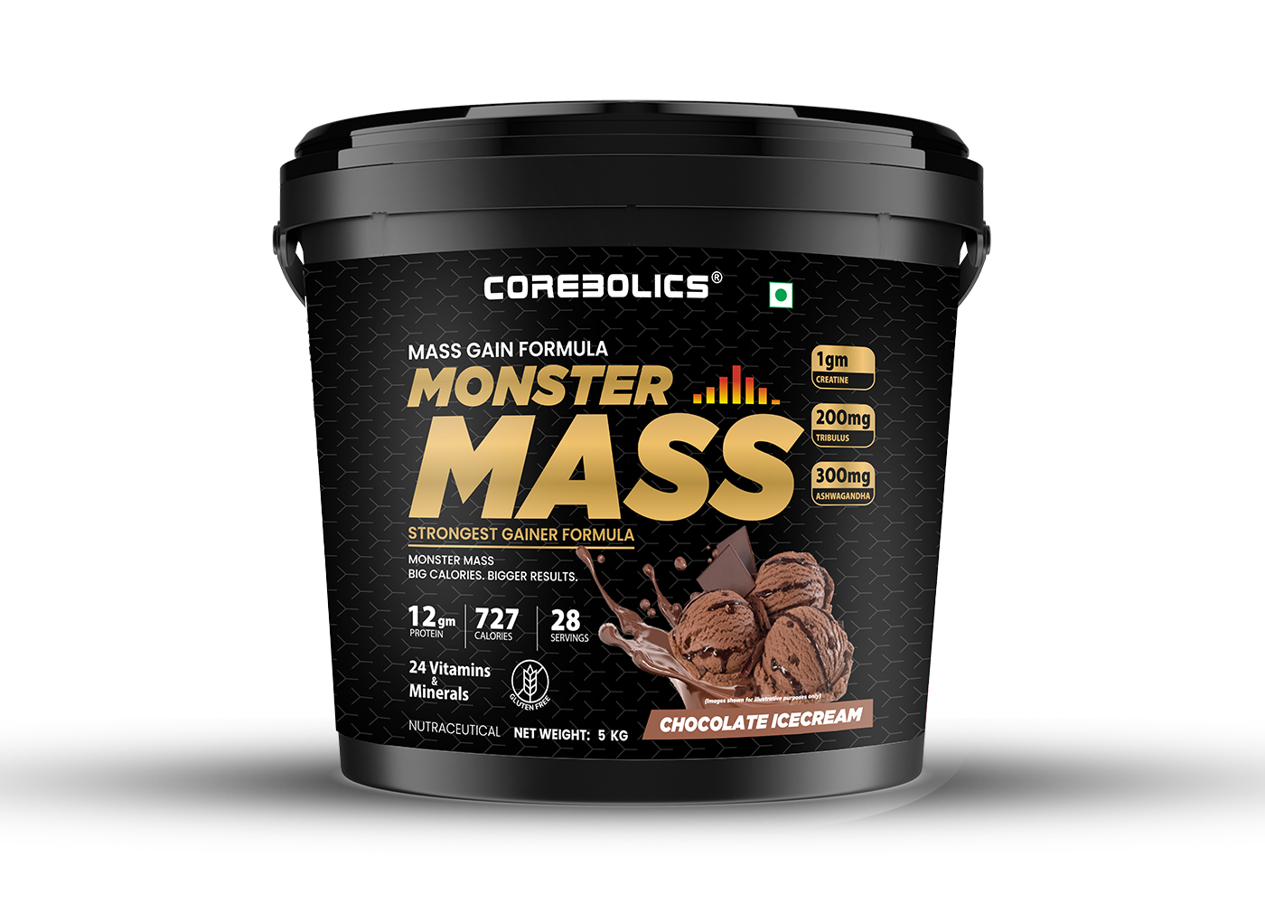 Corebolics Monster Mass 5kg Chocolate Icecream